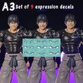 A3 Set of 9 expression decals(white)