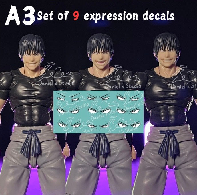 A3 Set of 9 expression decals(white)