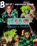 B Set of 3 expression decals