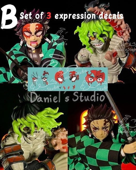 B Set of 3 expression decals
