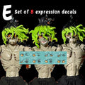E Set of 8 expression decals